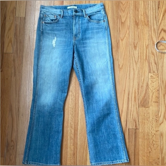 GRLFRND The Joan crop flare jeans medium wash, women's size 28 A8 - Picture 3 of 7